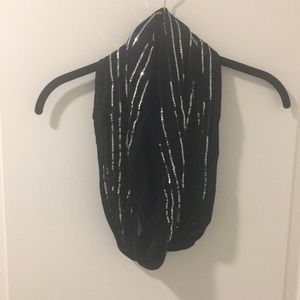 Old Navy black w/ silver sequins infinity scarf